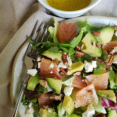Grapefruit and Avocado Salad with Goat Cheese